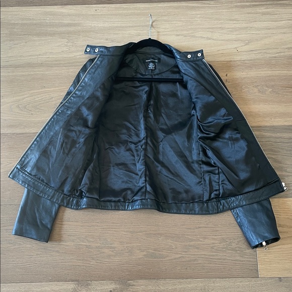 Moda International Quilted Leather Moto Jacket Size M - Picture 7 of 12